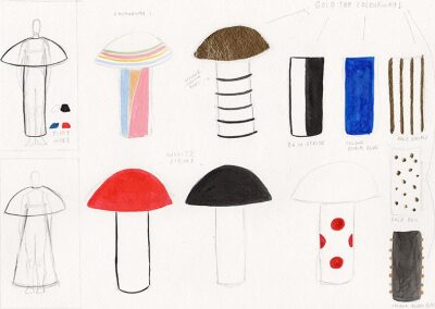 sketches of mushroom costumes